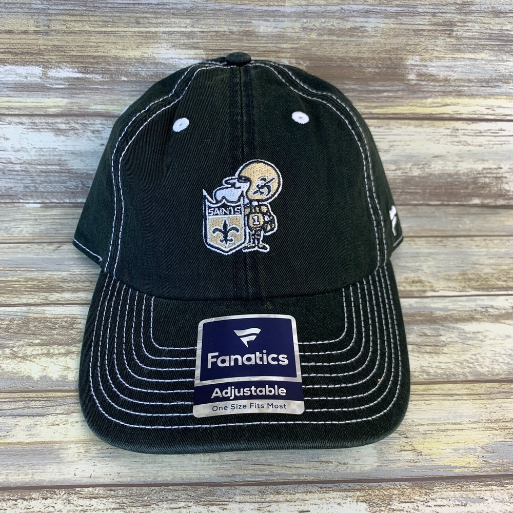 New Orleans Saints Hat Mens OSFM Black Fanatics Sport Resort Adjustable NEW